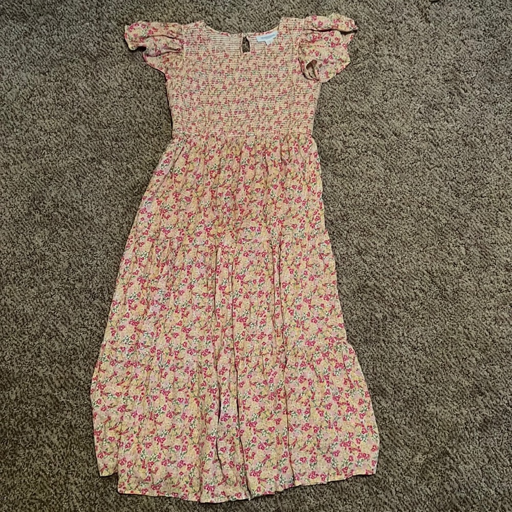 Pink maternity flower dress.  Worn once